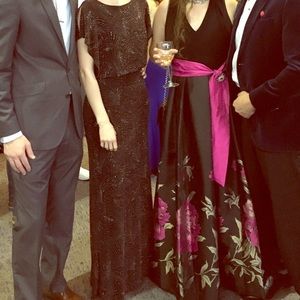 Floor Length Evening Gown - Cut Out Back